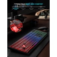 thumbnail image 2 of Wireless Keyboard and Mouse Combo - RGB Backlit, Rechargeable, Quiet Typing, Light-Up Keys, Full Size, Ergonomic Tilt, 2.4GHz USB Receiver for Windows, 2 of 8