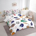 thumbnail image 3 of Homewish Rugby Helmet 7 Pieces Bedding Comforter Set,Ball Sport Game Full Bedding Set,White Brown Blue Fitted Sheet Flat Sheet For Boys Teens,Luxury Bedroom Decor Reversible, 3 of 8