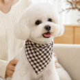 thumbnail image 5 of Pet Accessory, Brown Gingham Fall Dog Bandana, Adjustable Tie-On Pet Dog Supplies, Breathable Flannel Dog Bandana, Lightweight Brown Plaid Triangle Bib Suitable for Small Pets,, 5 of 7
