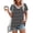 Black, variant on Ayfxijin Women's Loose Striped Top, Black White Horizontal Stripe V-Neck Short Sleeve Blouse