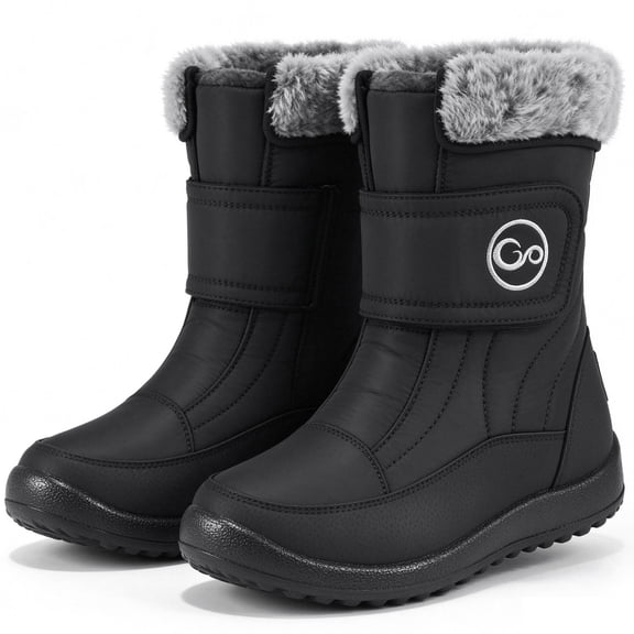 Ecetana Girls Boys Kids Snow Boots Waterproof Slip Resistant Outdoor Winter Shoes