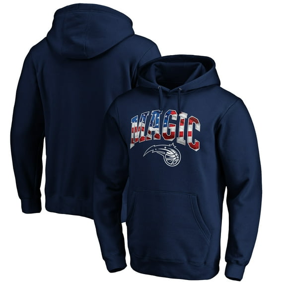 Men's Navy Orlando Magic Banner Wave Pullover Hoodie