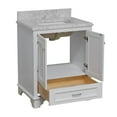thumbnail image 4 of Nantucket 30" Bathroom Vanity with White Cabinet and Carrara Marble Top, 4 of 6