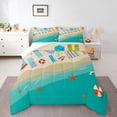 thumbnail image 3 of Coastal Beach Surf Twin Bedding Set,Ocean Sea Surfer Comforter&nbsp;Set,Summer Hawaiian Palm Tree Quilt Bed Set Sunset Dolphin Floral Bed Comforter&nbsp;Set 2Pcs, 3 of 4