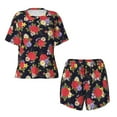 thumbnail image 4 of Lsque Red Rose Flower Women's Short-Sleeved Pajama Set - 2 Piece Soft and Lightweight Sleepwear Set-Large, 4 of 9