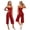 Red, variant on Bosfbaoi Two Piece Sets for Women Adjustable Spaghetti Strap Cami Tops High Waist Wide Leg Capri Pants Casual Loungewear Sets
