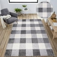 thumbnail image 3 of World Rug Gallery  Plaid Check Farmhouse Area Rug 5'x7' 5' x 8',8' Runner Indoor Living Room,Kitchen,Bedroom, 3 of 9