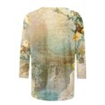 thumbnail image 5 of Dyegold 3/4 Sleeve Tops For Women Summer Round Neck Dressy Casual Vintage Floral Print Shirts Plus Size Trendy Blouses Tunic, 5 of 5