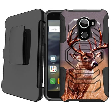 Hard Shell Case for Alcatel REVVL Alcatel A30 Fierce | Alcatel Walters | A30 Plus Clip Cover [Armor Reloaded] Crave Pulse Belt Holster Shock Resistant Hard Case with Kickstand - Majestic