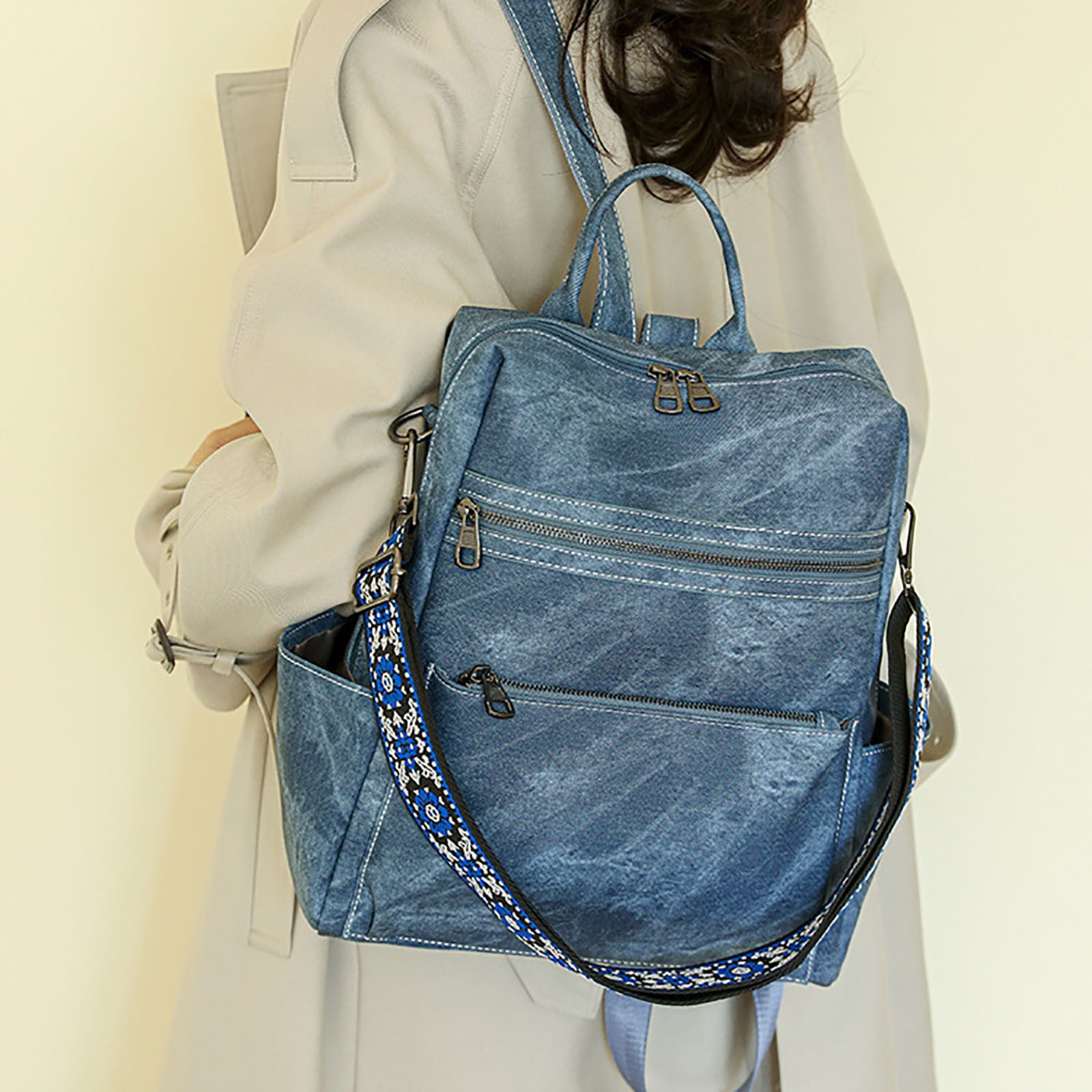 Modisza Backpack Purse for Women Fashion Leather Travel Shoulder Bag Top Handle Satchel Schoolbag