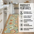 thumbnail image 5 of Colorful Floral Rug for Kitchen Mats for Floor 2 Piece, Anti Fatigue Floor Mat for Kitchen, Kitchen Floor Mats for in Front of Sink and Boho Kitchen Matt for Standing for Kitchen Decor 17"X30"+17"X47", 5 of 6