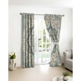 thumbnail image 5 of Boho Abstract Flowers Blackout Curtains for Bedroom Living Room, Green Beige Retro National Medieval Style 39 In Long Thermal Insulated Room Darkening Drapes Grommet Window Treatments, 27.5 x 39 In, 5 of 9
