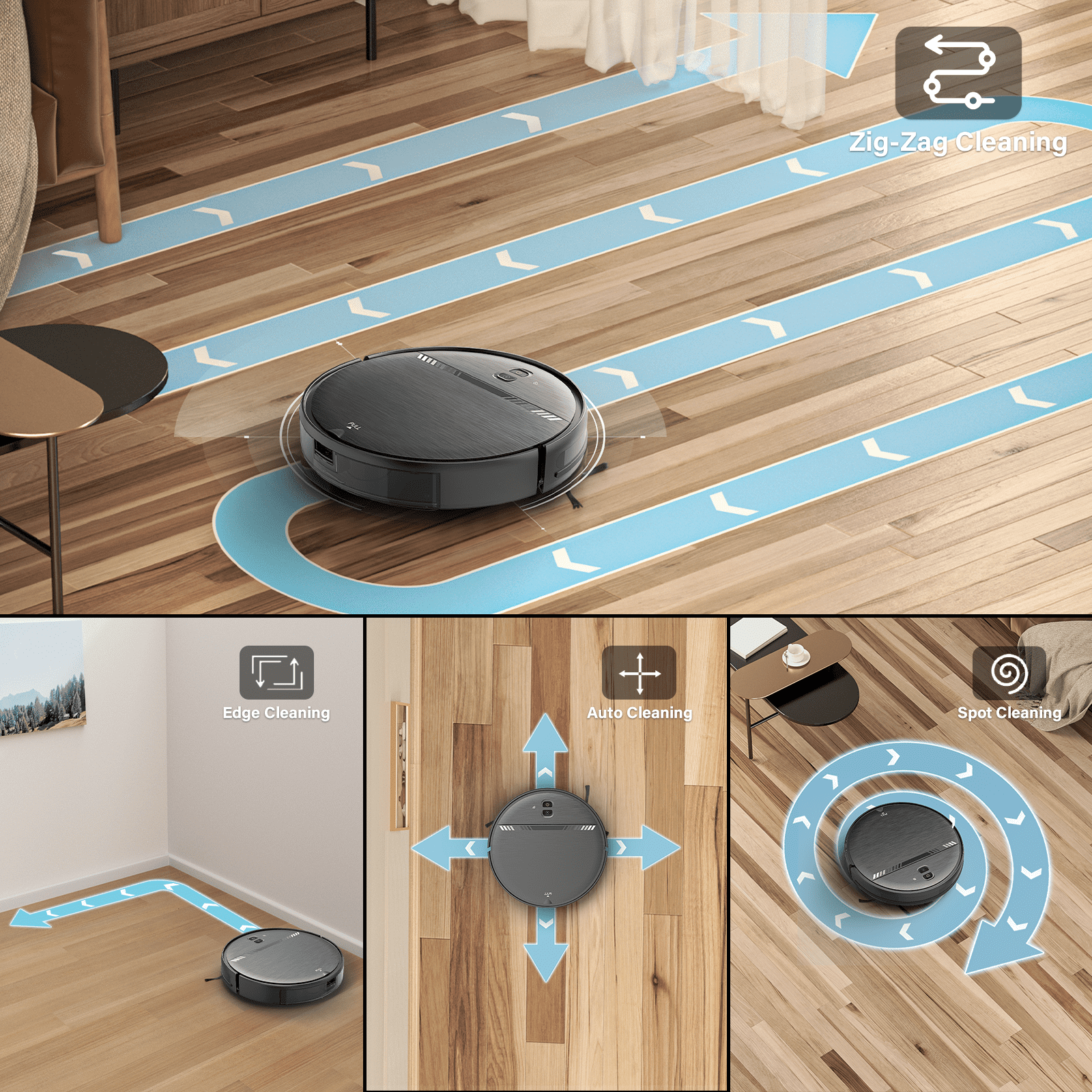 GOOVI Robot Vacuum Cleaner, Robot Vacuum Mop Combo, With Alexa/WiFi/App Connection, for Pet Hair, Hard Floor