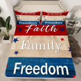 thumbnail image 2 of Manfei Independence Day 3pcs Twin Sheet Sets,Rustic Cabin Twin Fitted Sheet,Geometric Stars Breathable Flat Sheet,Breathable Freedom Bedroom Decorative, 2 of 7