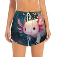 thumbnail image 2 of KLL Whimsical Axolotl Fantasy Pattern Shorts Women,Athletic Shorts High Waisted Running Shorts Pocket Sporty Short Gym Elastic Workout Shorts-X-Large, 2 of 7
