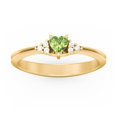 thumbnail image 2 of Birthstone Heart Ring with Shoulder Accents - Peridot (August), 2 of 4