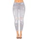 thumbnail image 1 of Pantalones de mezclilla para mujer, estilo retro, estilo destruido, cierres de botones ajustados, Jeggings para mujer para fiesta, viajes en la calle, gris XXL, 1 of 4