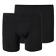 thumbnail image 1 of SCHIESSER Calzoncillos bóxer para hombre paquete de 2 - Calzoncillos de algodón de primera calidad, retro, algodón elástico Negro S (Small), 1 of 3