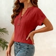 thumbnail image 5 of Blczomt Womens Blouses Red V Neck Summer Cute Blouses Casual Plain Lightweight,XL, 5 of 9