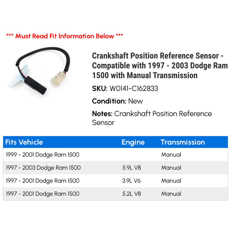 2001 Dodge Ram Crankshaft Position Sensor: Complete Guide