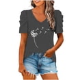 thumbnail image 2 of Puntoco Liquidación de blusas cortas para mujer, blusa holgada informal de manga corta a la moda para mujer, 2 of 4