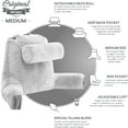 thumbnail image 3 of Husband Pillow Medium Light Grey, Backrest for Kids, Teens, Petite Adults - Reading Pillows With Arms, Adjustable Loft, Plush Memory Foam, Bed Rest Chair Sitting Up, Detach Neck Roll, Removable Cover, 3 of 8