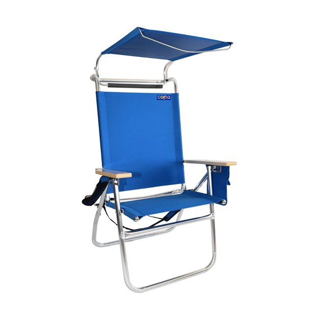 Big Tycoon Aluminum and Wood 4 Position Portable Folding Beach Chair