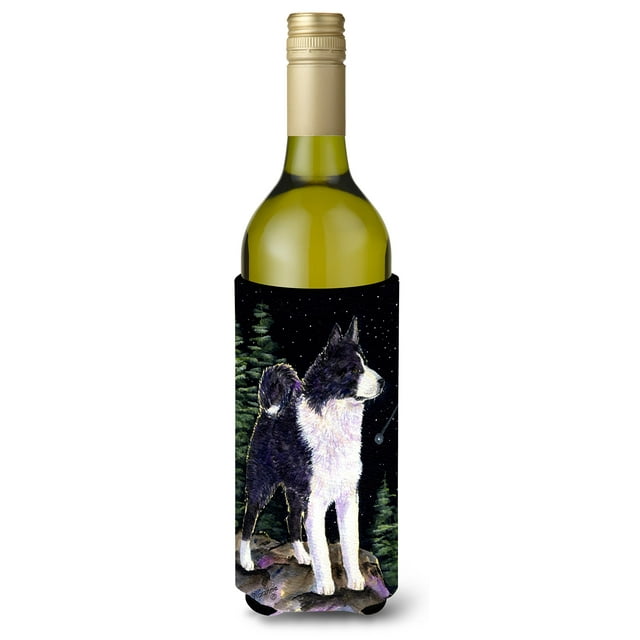 Noche Estrellada Karelian Bear Perro Botella De Vino Aislador De Bebidas Aislador De Bebidas Hugger