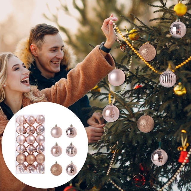 DPTALR 36PCS Christmas Xmas Tree Bauble Hanging Home Party Ornament Decor 6CM