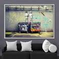 thumbnail image 3 of Banksy Boy Wall Decor, Banksy Wall Decor, Chill The Out Canvas Art, Banksy Life is Short Canvas, Banksy Art, Graffiti Canvas Art, Canvas Wall Decor - Black Framed, 3 of 6