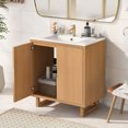 thumbnail image 6 of 30" Bathroom Vanity Set with Sink, Combo Cabinet, Bathroom Storage Cabinet with Resin Basin, Solid Wood Frame Storage Cabinet with Double Doors for Bathroom, Hotel, Burly Wood, 6 of 9
