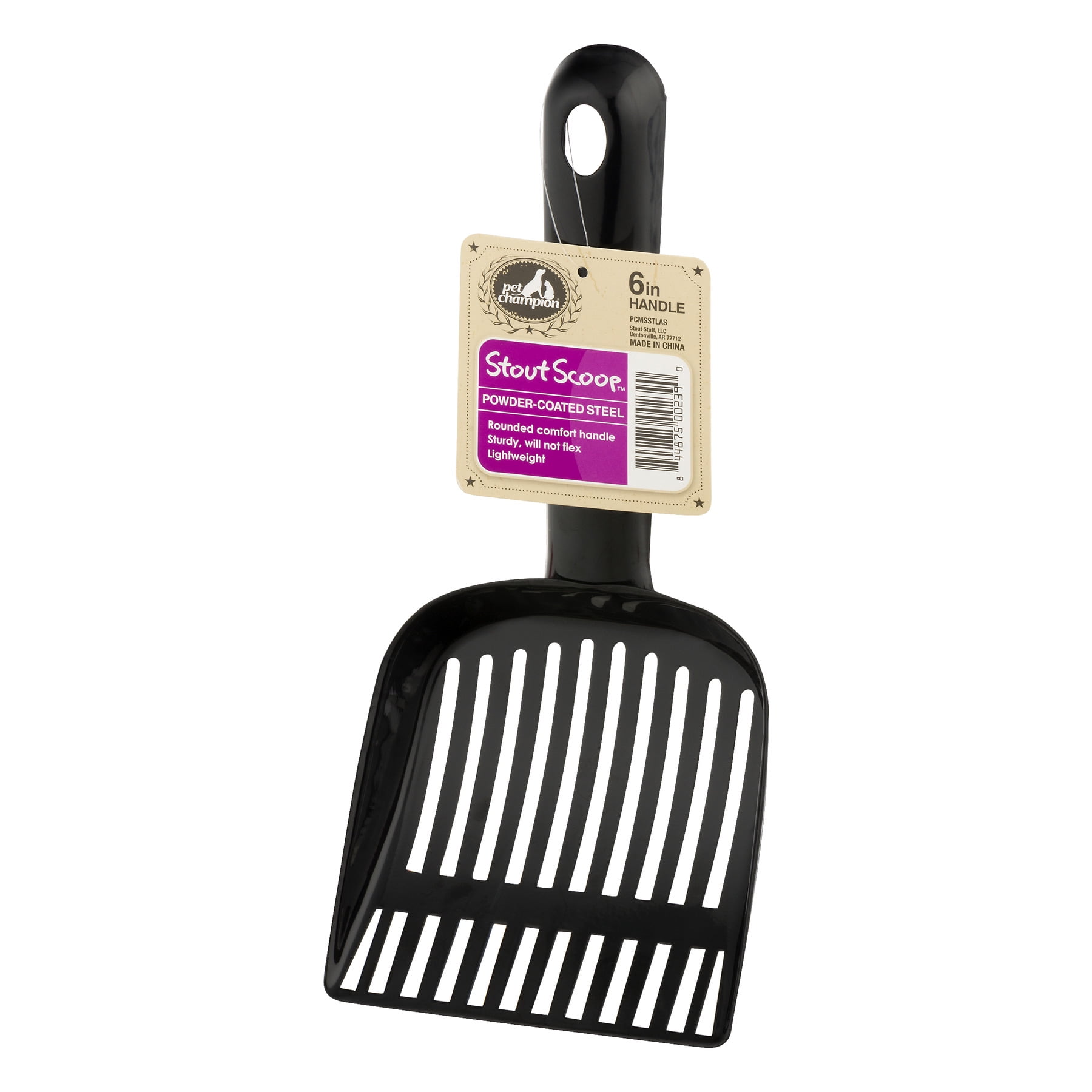 Pet Champion Stout Cat Litter Scoop PowderCoated Steel, Black