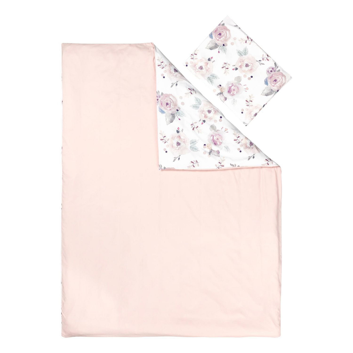 South Shore DreamIt Housse de couette aquarelle Florale-Blanc et rose