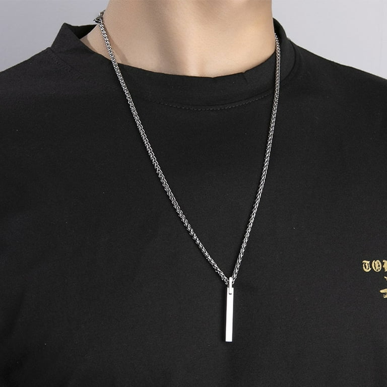 Bar pendant on sale necklace mens