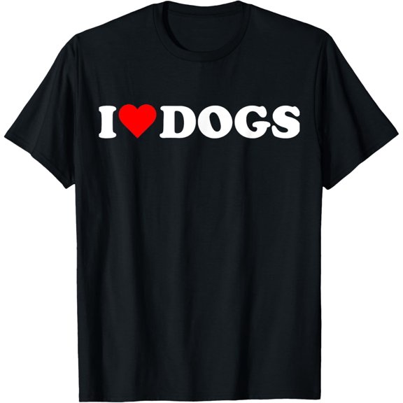 I heart dogs I love dogs cute red heart dog lover T-Shirt