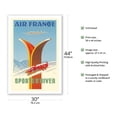 thumbnail image 2 of Winter Sports (Sports D’Hiver) - France - Four-Man Bobsleigh - Vintage Airline Travel Poster by Alexis Kow c.1951 - Fine Art Matte Paper Print (Unframed) 30x44in, 2 of 4