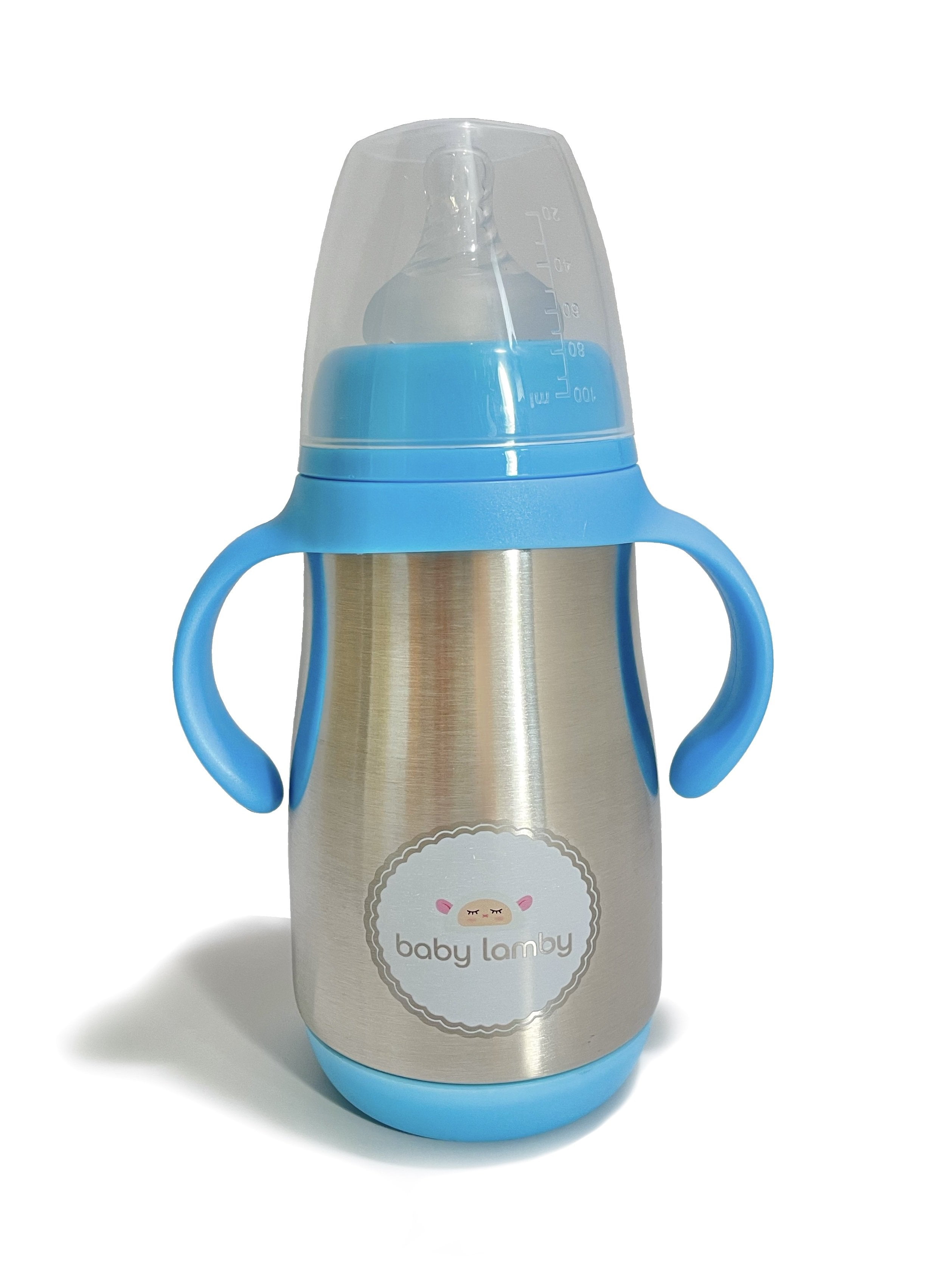 Baby Lamby Dual Insulation Stainless Steel Baby Bottle - Blue