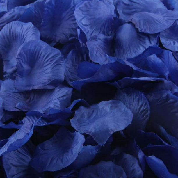 DPTALR 1000pcs Bleu Soie Rose Pétales Artificiels Fête de Mariage Fleur Favorise Décor