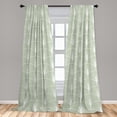 thumbnail image 4 of Ambesonne Art Deco Curtains, Green Geometric Circles, Pair of 28"x84", Pale Green and White, 4 of 5