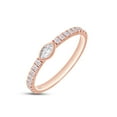 thumbnail image 5 of AFFY 0.50CT Marquise & Round Moissanite Diamond Stackable Wedding Band Ring 14K Rose Gold over Silver-8.5, 5 of 7