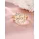 thumbnail image 1 of 1Pc Exquisite Heart Cubic Zirconia 26 Letter A-Z And Flower Adjustable Open Cuff Ring For Women Girls Match Daily Birthday Jewelry Gifts, 1 of 1