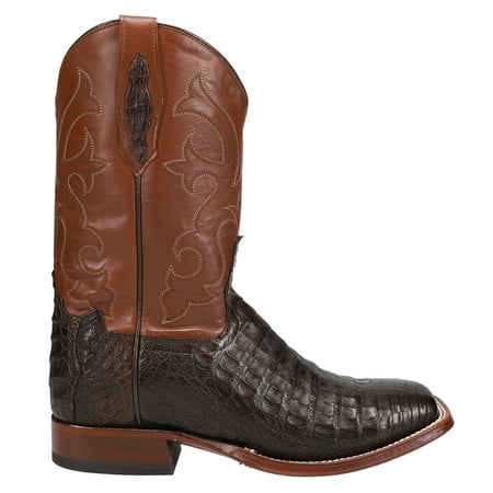 Tony Lama Mens Canyon Caiman Square Toe Dress Boots Mid Calf