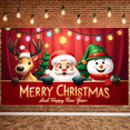 thumbnail image 2 of Festive Design Merry Christmas Banner Reindeer Santa Snowman Christmas Tree for Holiday Party Indoor Decoration Family Celebration, 2 of 9