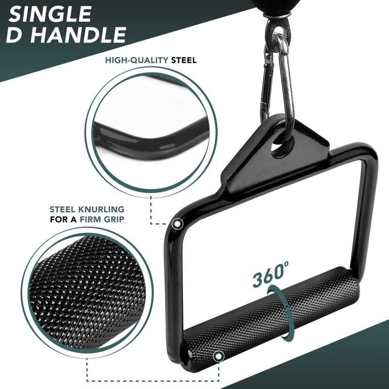 Yes4All Cable Attachments, Tricep Straight & V Bar, Load 880lbs