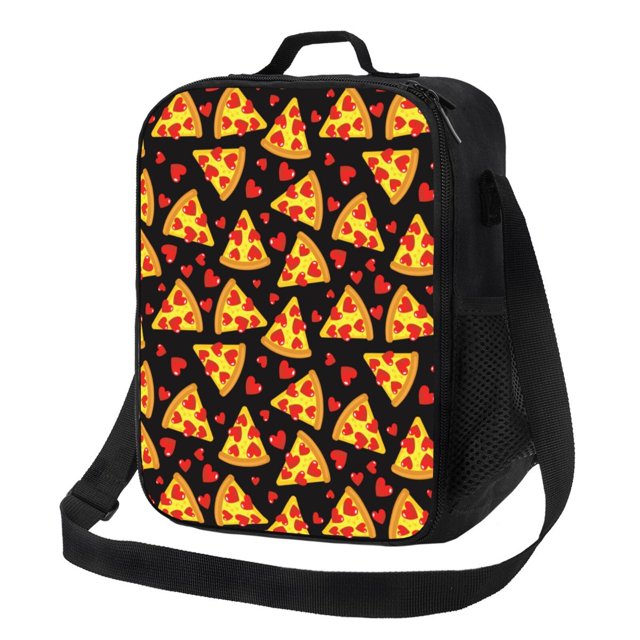 Balery Cartoon Pizza Caja de Almuerzo y Bolsa de Almuerzo para Hombres y Mujeres, Bolsa de Almuerzo Reutilizable con Gran Capacidad, Bolsa de Almuerzo Aislada