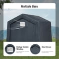 thumbnail image 3 of Alpha Joy 8 x 12 x 7.3ft Outdoor Storage Shed Heavy Duty Portable Carport Canopy Shelter, for Bike, Motorcycle, Garden Storage, 3 of 8