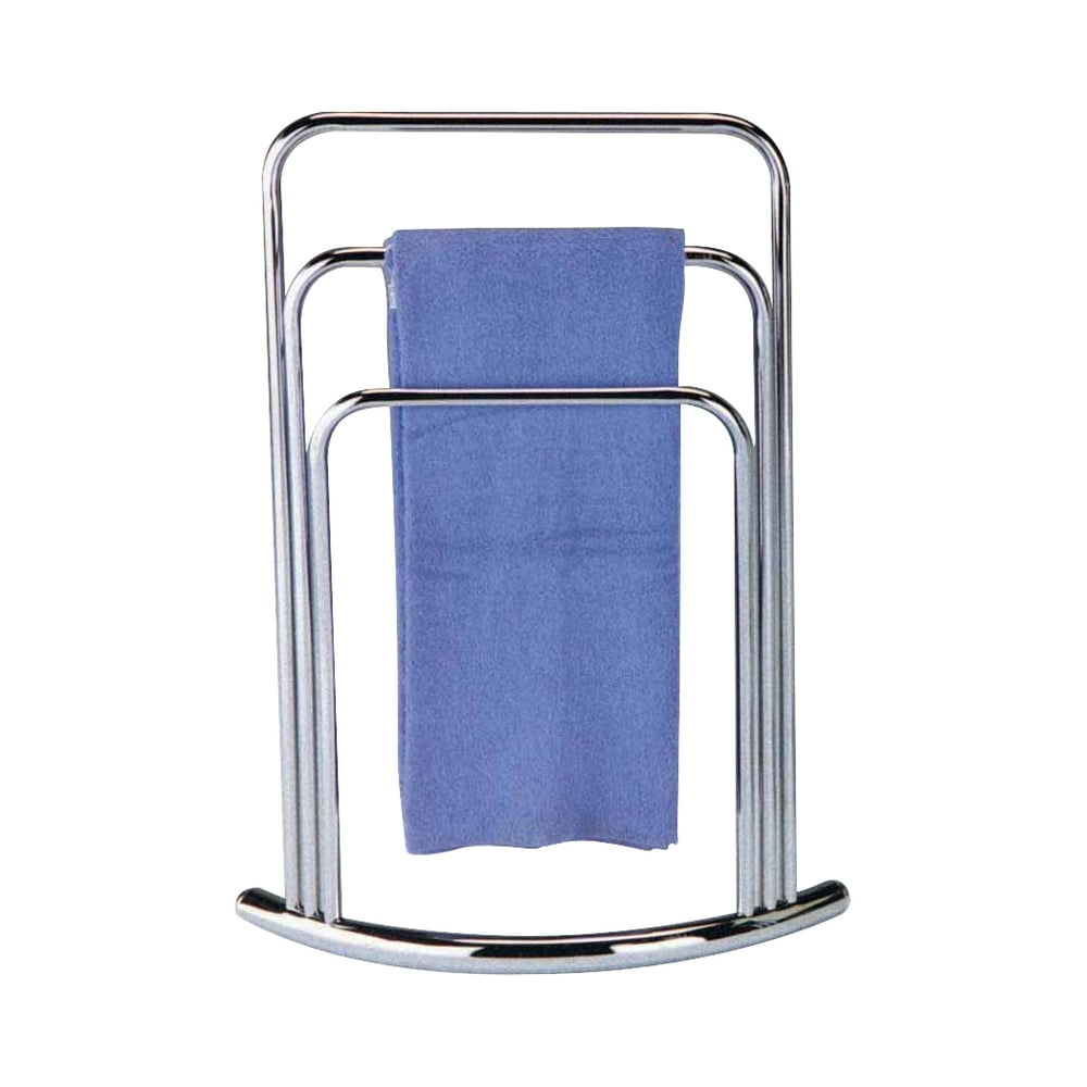 Chrome Metal Free Standing Kitchen & Bathroom Towel & Quilt Rack Stand