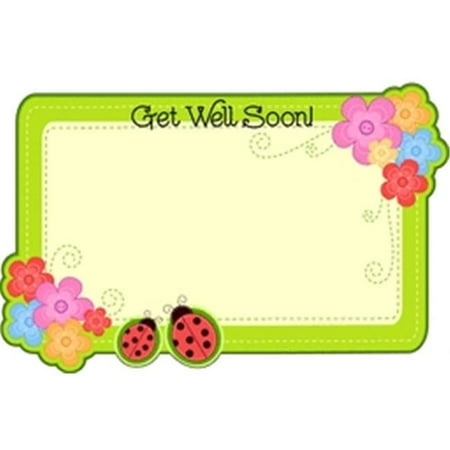 Design 88 Enclosure Card - Get Well Soon Lady Bug, 50 Count