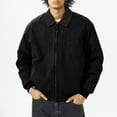thumbnail image 5 of Men's Solid Color Outdoor Sports Casual Jacket with Pocket & Zipper, Black, Size L, 5 of 5