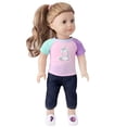 thumbnail image 2 of A-Waroom 1Pcs 18 inch Doll T Shirts 18 inch Doll Clothes Color Blocking T-shirt for 18 inch Doll, 2 of 3